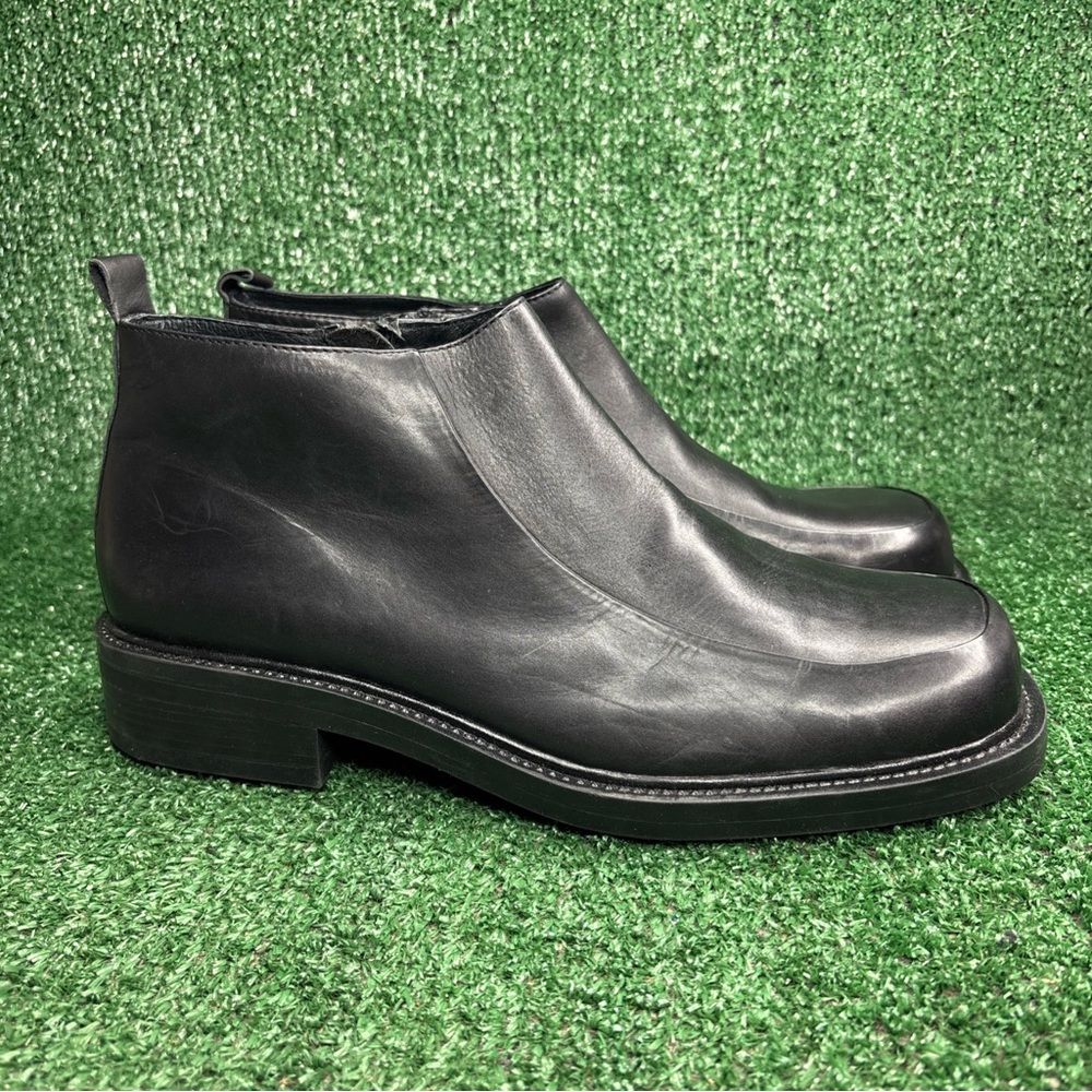 NEW - Brandini Men’s Black Leather Dress Boots Side Zipper Size‎ 11.5